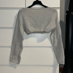 Cropped off the shoulder sweater